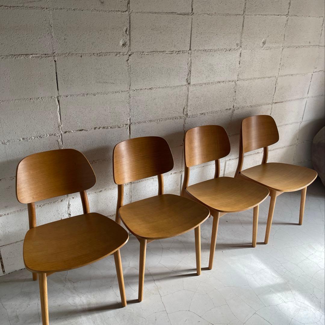 大塚家具　天然木　ダイニングチェア　４脚セット