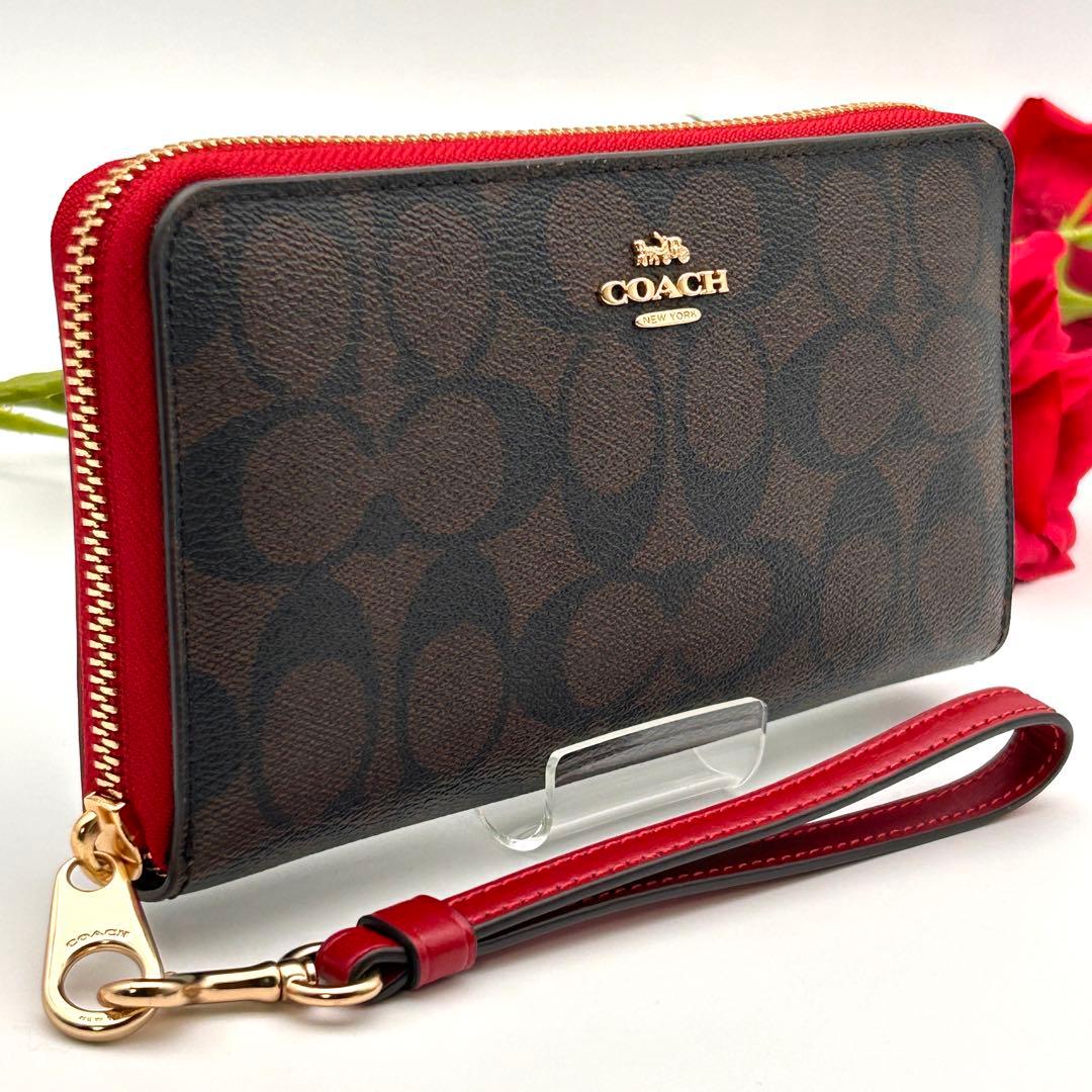 ✨美品✨ COACH コーチ 長財布 PVCレザー ラウンドファスナー