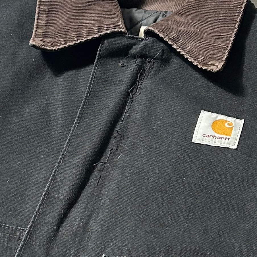 00s USA製 ブラック カーハート 短丈トラディショナル ダック