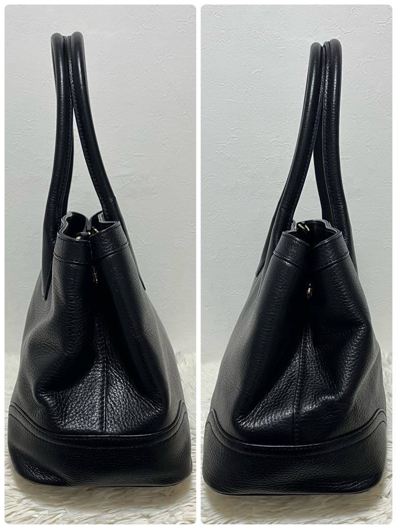 Lauren Ralph Lauren 黒 レザートートバッグ ショルダーバッグ