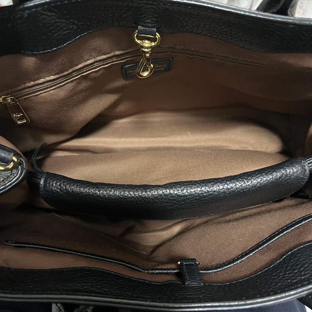 Lauren Ralph Lauren 黒 レザートートバッグ ショルダーバッグ