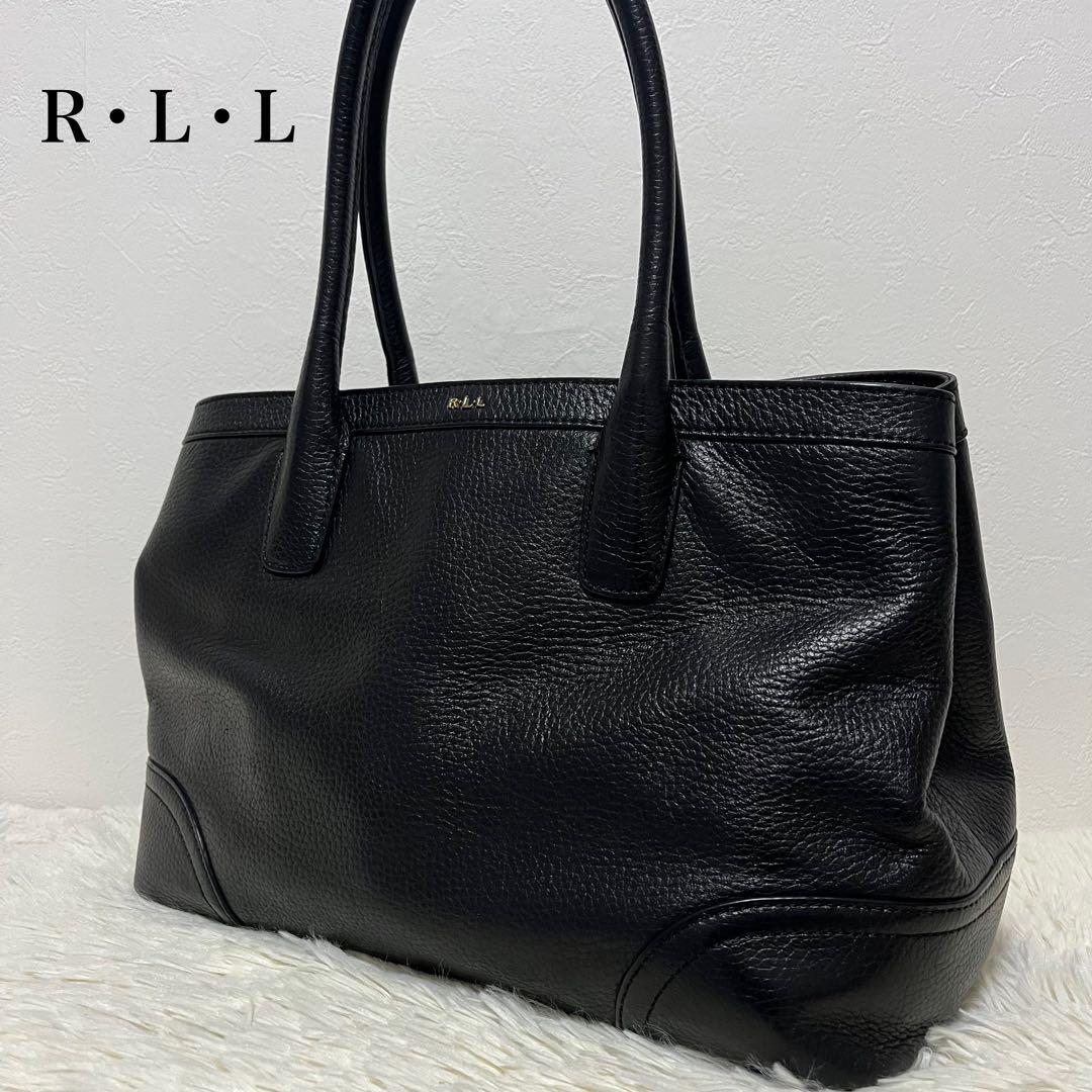 Lauren Ralph Lauren 黒 レザートートバッグ ショルダーバッグ