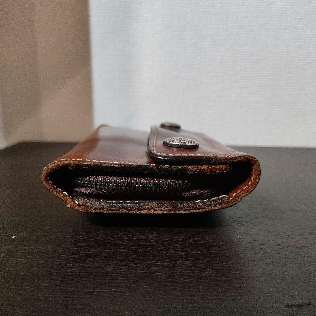 【匿名発送】FUNNY　ファニー　三つ折り　財布　グラブ　ダブルコンチョ　ミドル