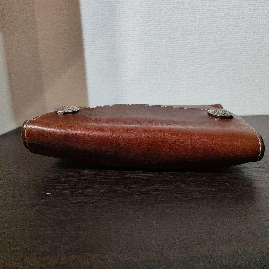 【匿名発送】FUNNY　ファニー　三つ折り　財布　グラブ　ダブルコンチョ　ミドル