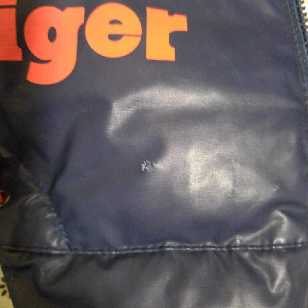 オニツカタイガー★フードロゴ 金プレート モコモコ ダウンベスト ネイビー XL