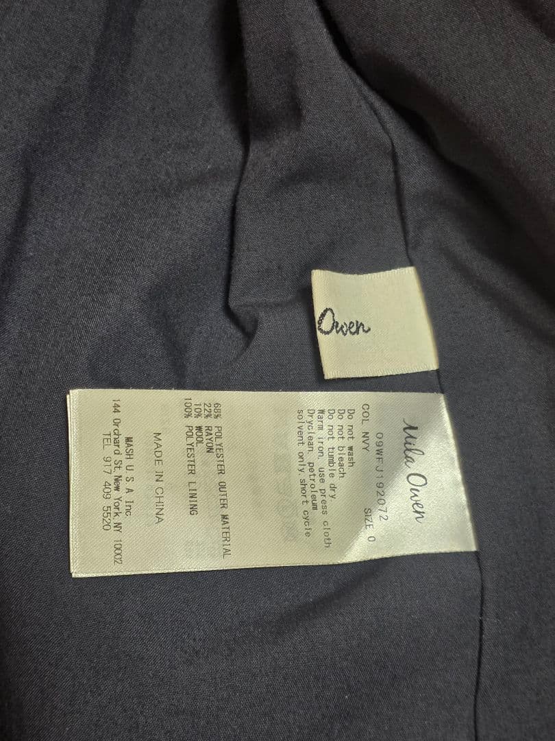 定価18700円 Mila Owen　金釦ダブルブレストロングブレザー　ネイビー