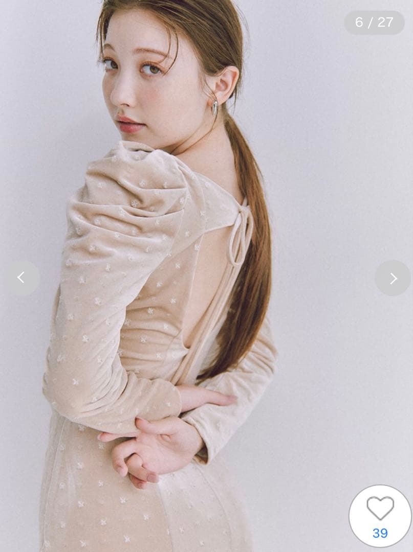 【さとみ】snidel スナイデル ベロア刺繍ワンピース サイズ1