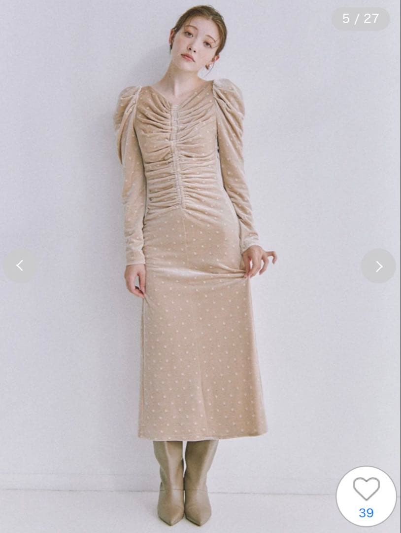 【さとみ】snidel スナイデル ベロア刺繍ワンピース サイズ1