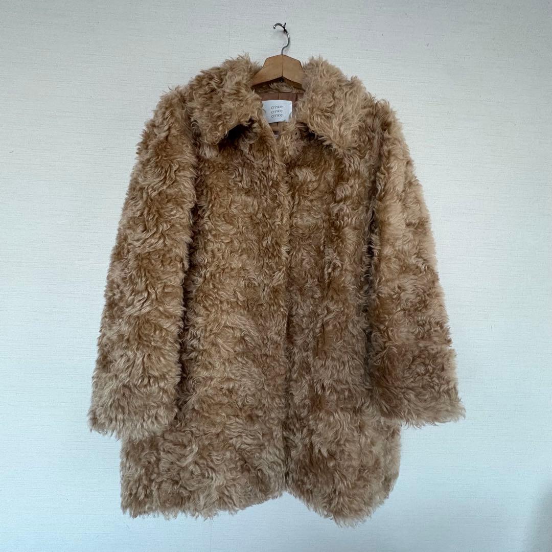 crinkle crinkle crinkleテディファーコート