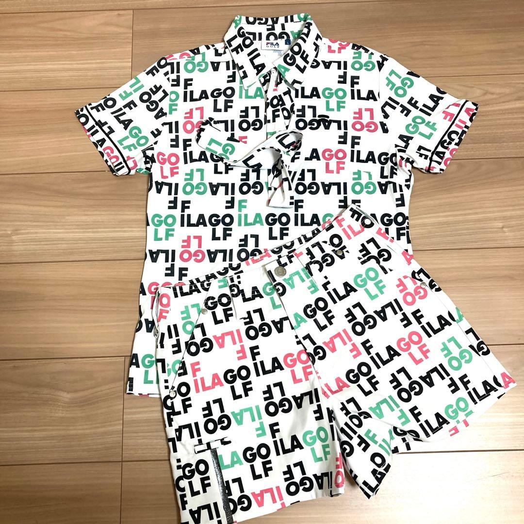 フィラゴルフ 上下セットアップ　半袖ゴルフシャツL ショートパンツM