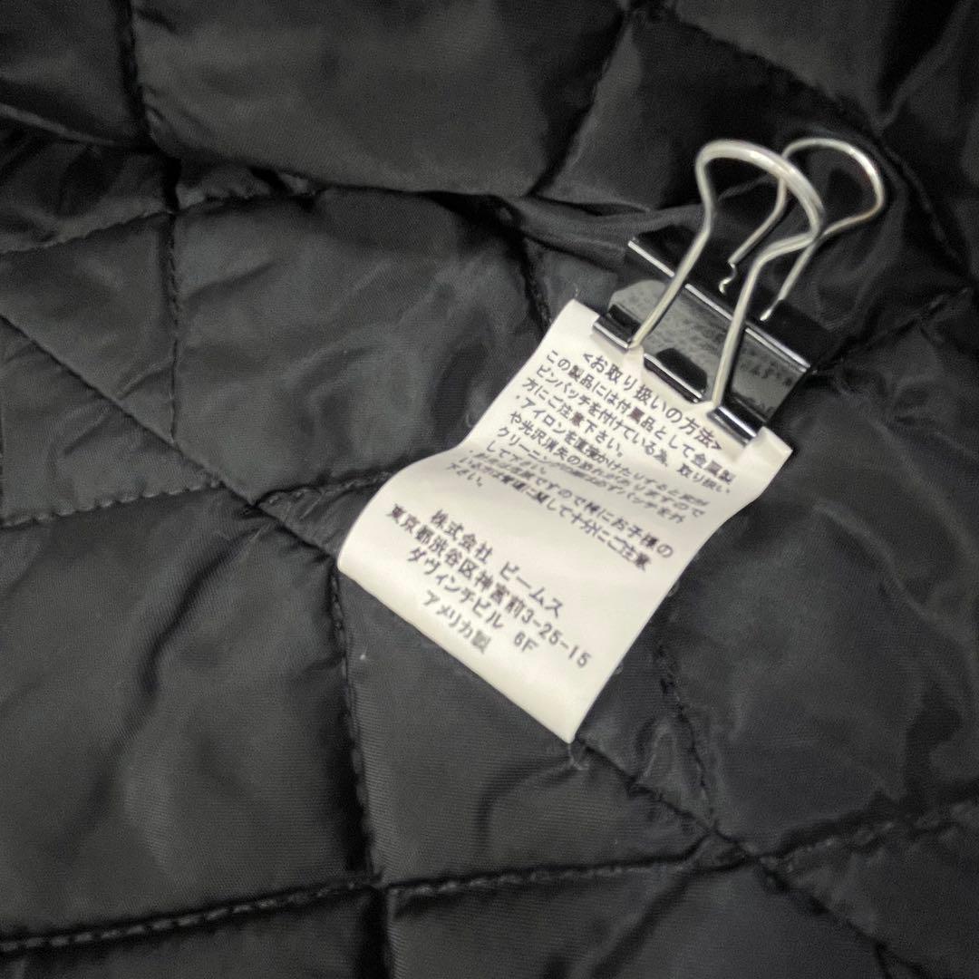 美品 L ビームス フィデリティ ピーコート キルティング パイピング USA黒