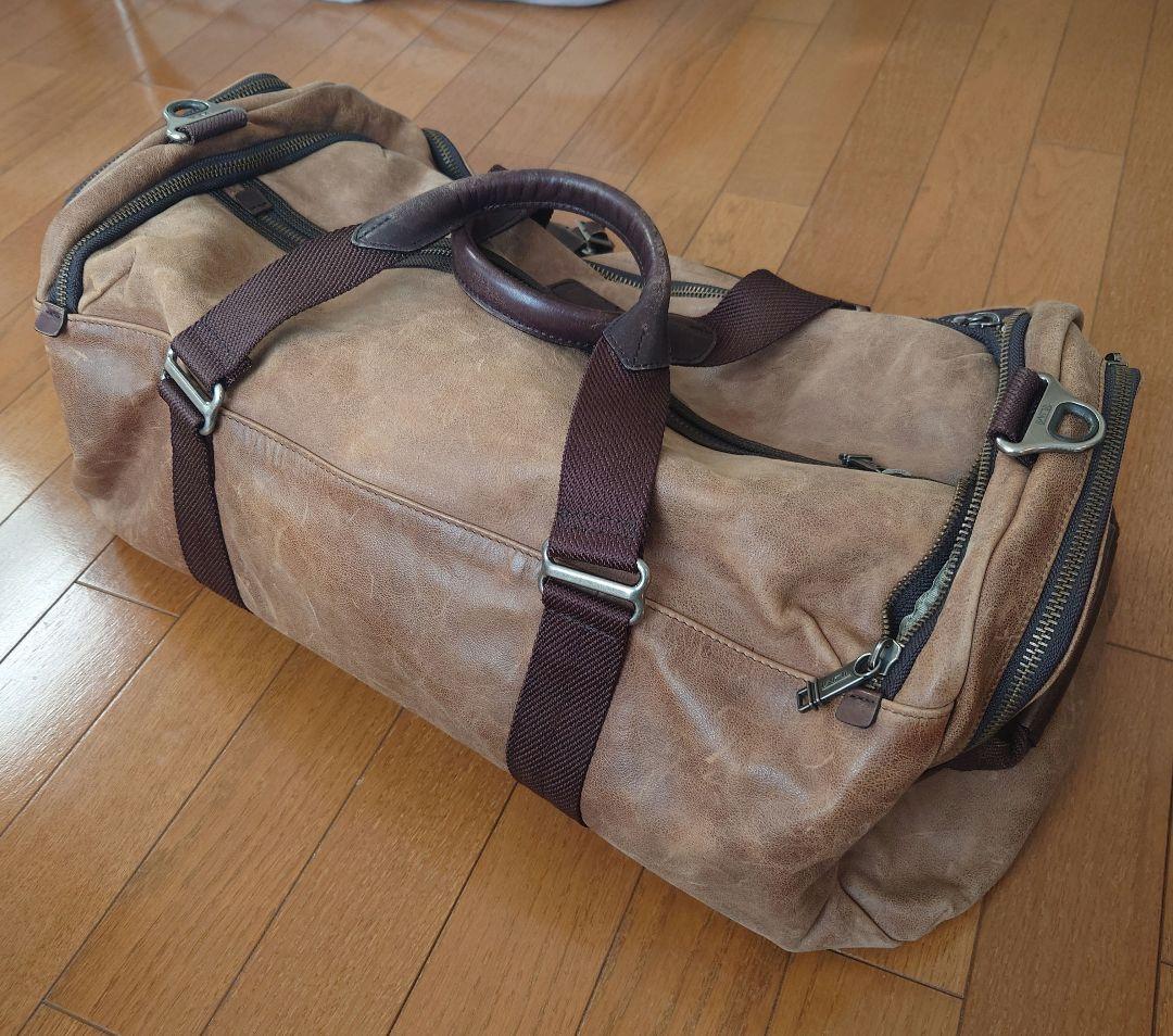 TUMI ボストンバッグ ブラウン レザー