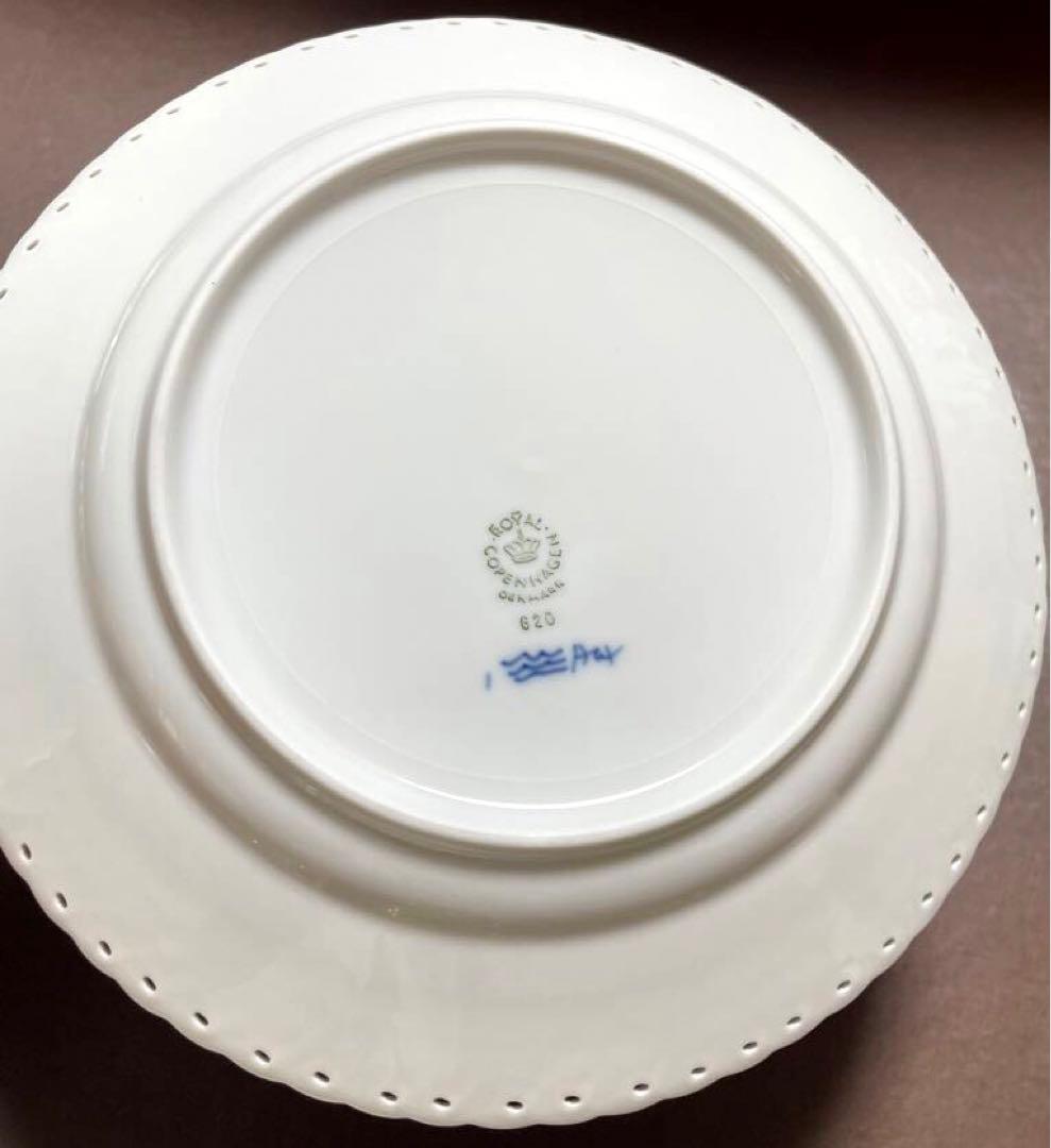 ロイヤルコペンハーゲンブルーフルーテッドフルレースプレート19cm皿未使用