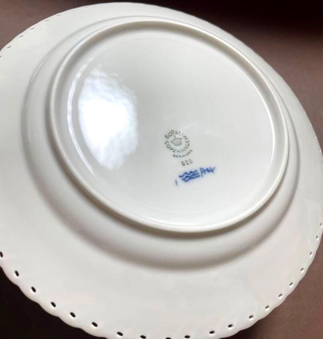 ロイヤルコペンハーゲンブルーフルーテッドフルレースプレート19cm皿未使用