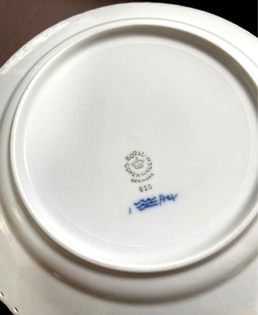 ロイヤルコペンハーゲンブルーフルーテッドフルレースプレート19cm皿未使用