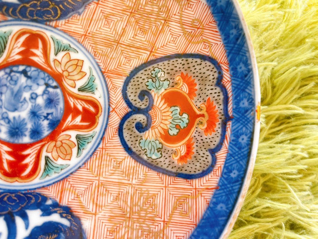 【骨董】古伊万里 玩玉銘 染付赤絵金彩 龍文様 皿6枚セット