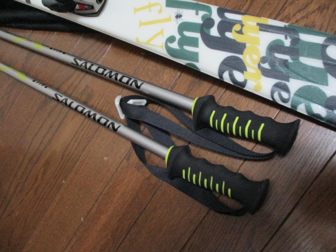 中古スキー SALOMON Flyer 161cm　ポール付 ツインチップ