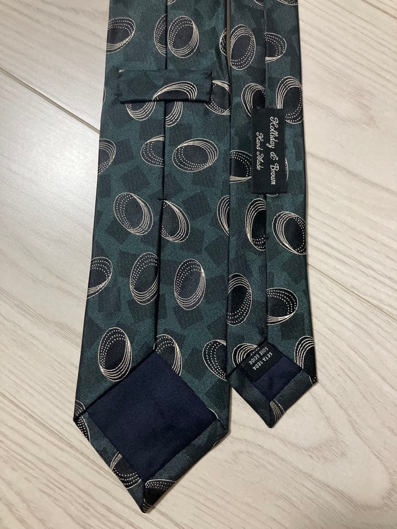美品⭐︎ホリデー&ブラウンダークグリーン ジャカードネクタイ