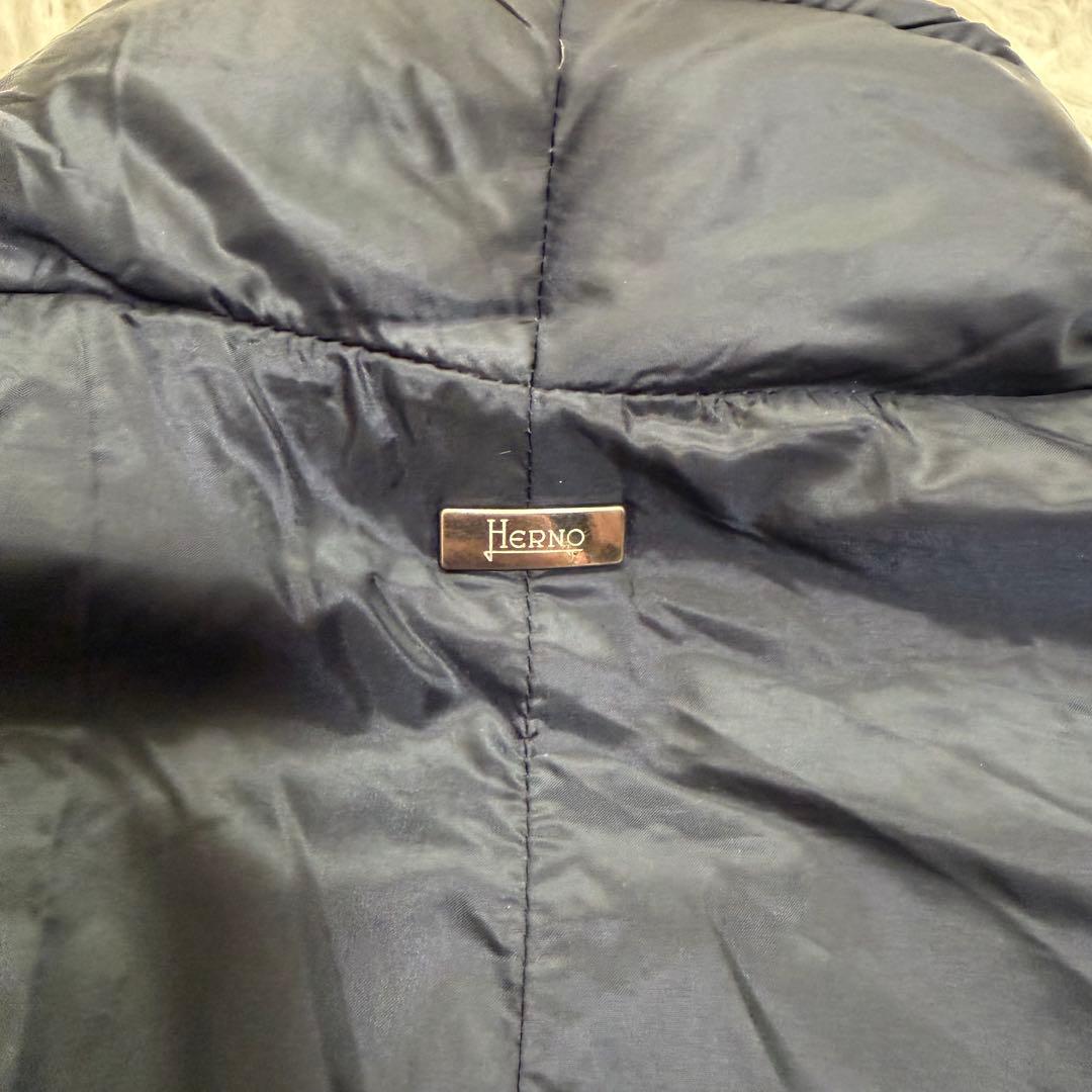希少サイズ　美品　ヘルノ　ダウンベスト　ライトダウン　ジレ　ネイビー　44サイズ