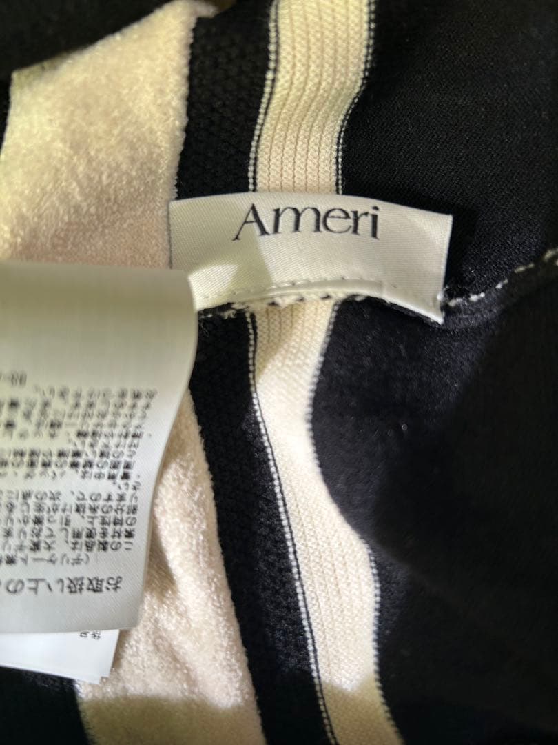 トップス MULTI BORDER LOGO KNIT POLO TOP