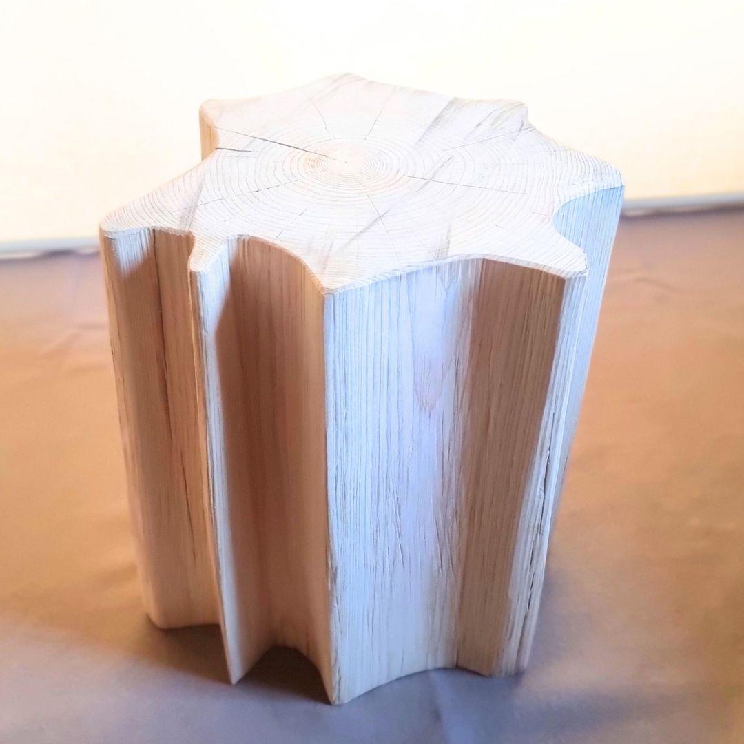 天然アロマ 東濃ひのき フリルスツール テーブル 無垢無塗装 オーガニック