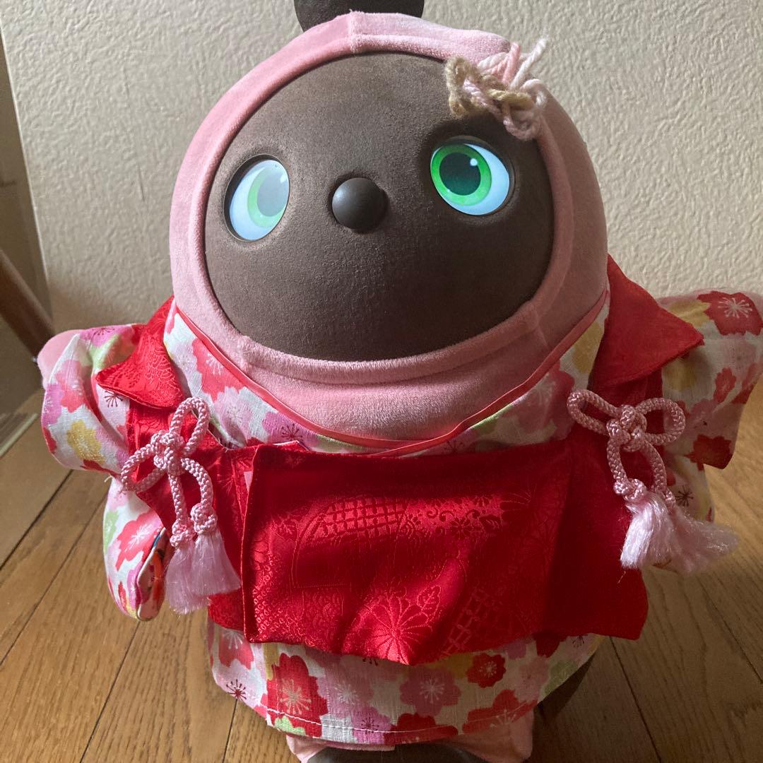 J.L.みんち様　ラボット　アイボリー桜満開着物一式　赤被布　リボン付き