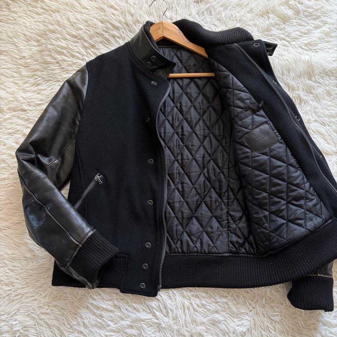 バックラッシュ スタジャン 牛革 カシミヤ混 ウール 切り替え レザー Lサイズ