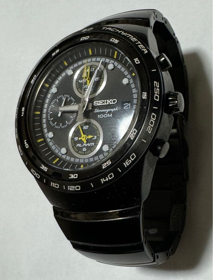 SEIKO クロノグラフ 7T62-0HC0 オールブラック メンズ　腕時計