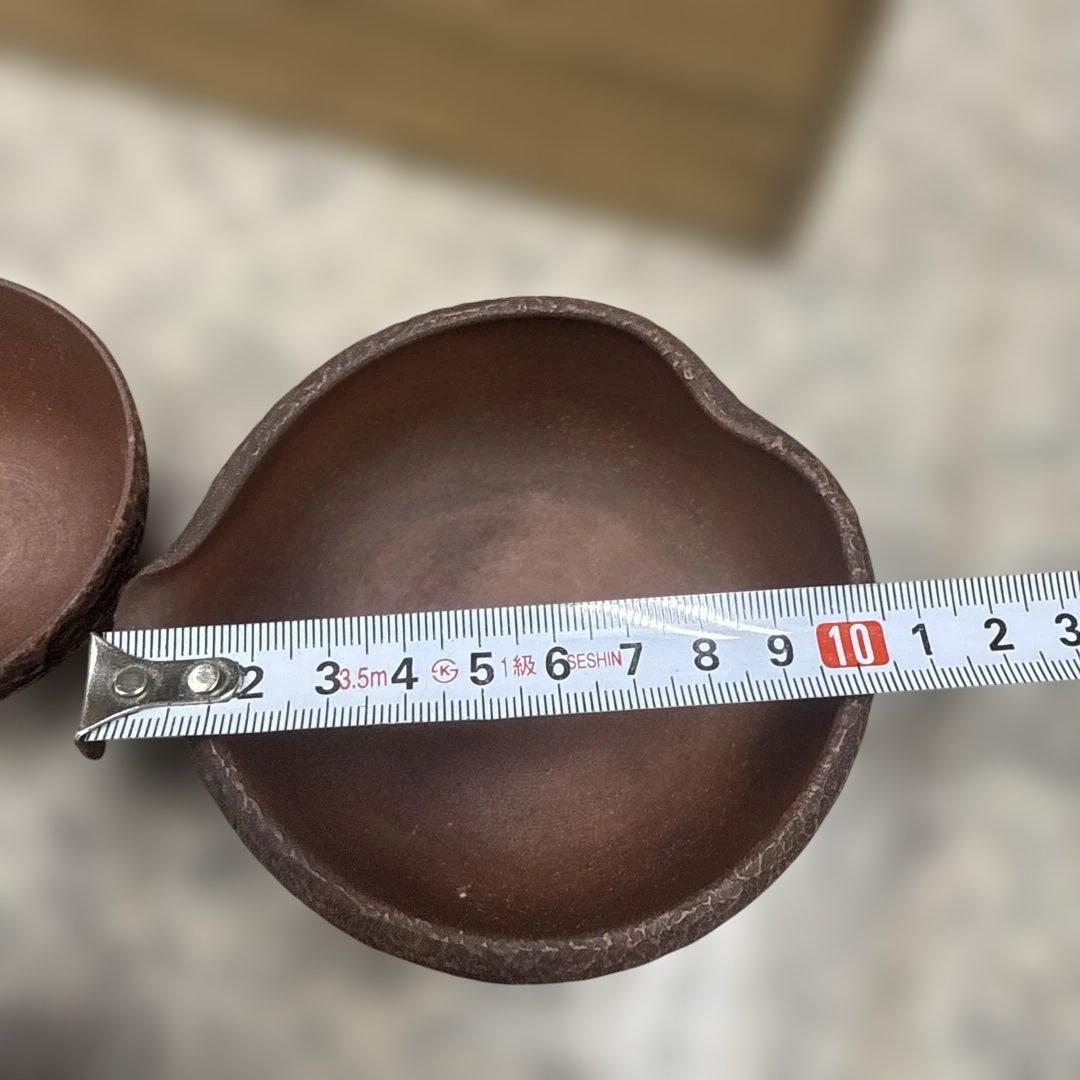 は*ま様 赤褐色 陶器製急須と茶碗セット 備前焼 骨董品 急須 昭和レトロ 小物