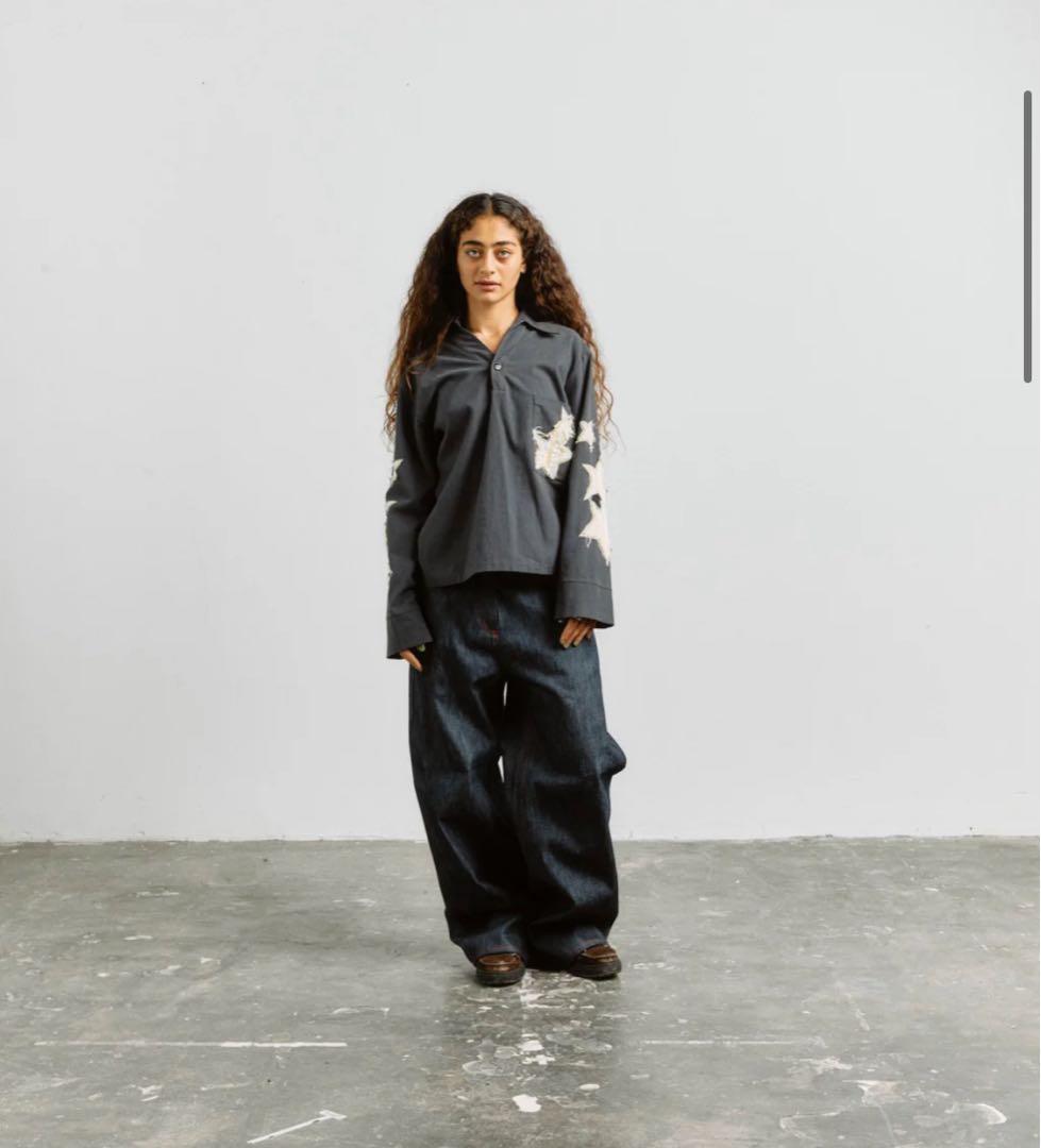 トップス this uniform star polo charcoal