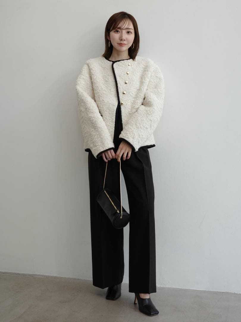 1 即日発送 新品 anuans ECOPELパイピングボアジャケット IVO