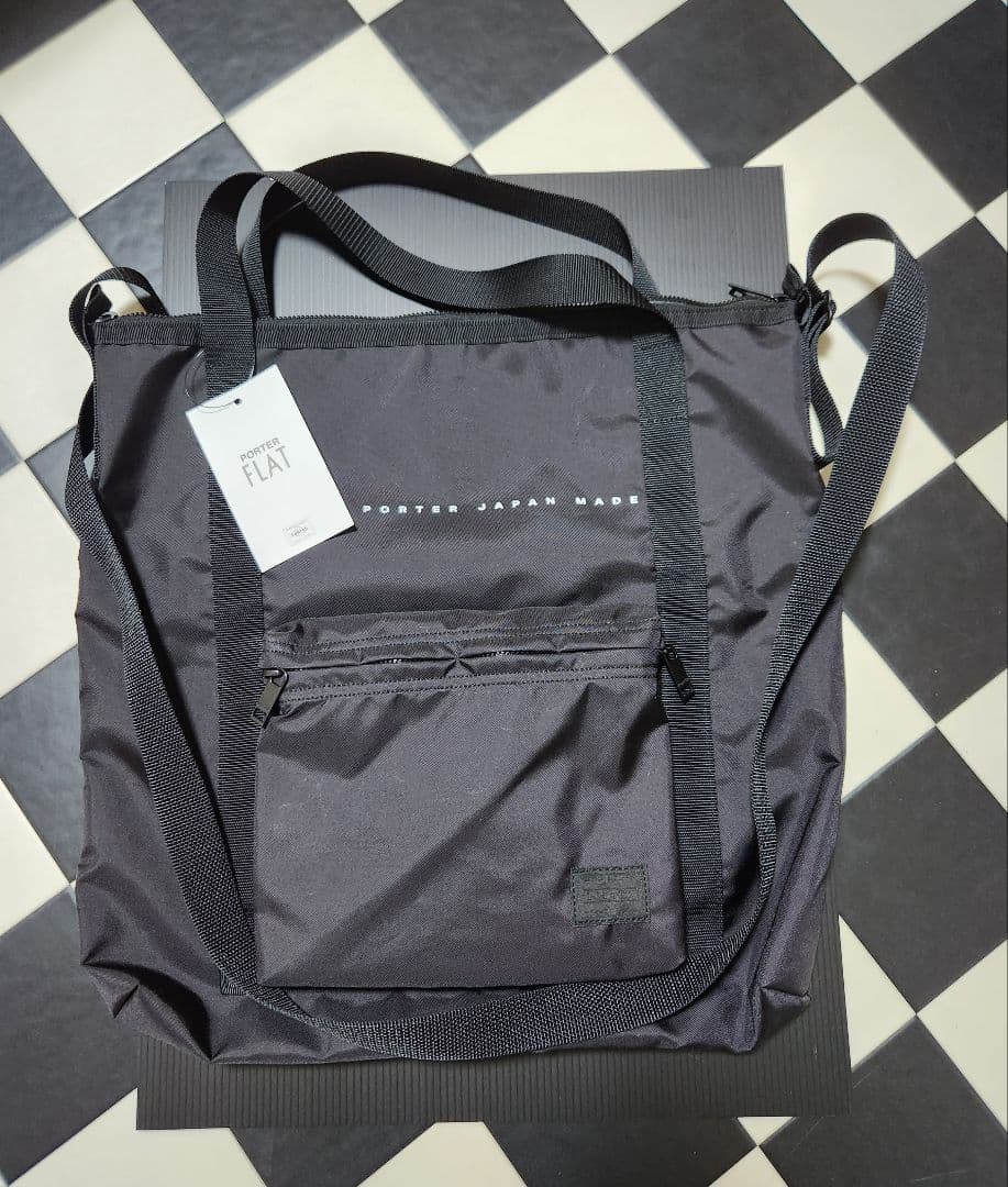 PORTER FLAT　2wayショルダーバッグ　ブラック
