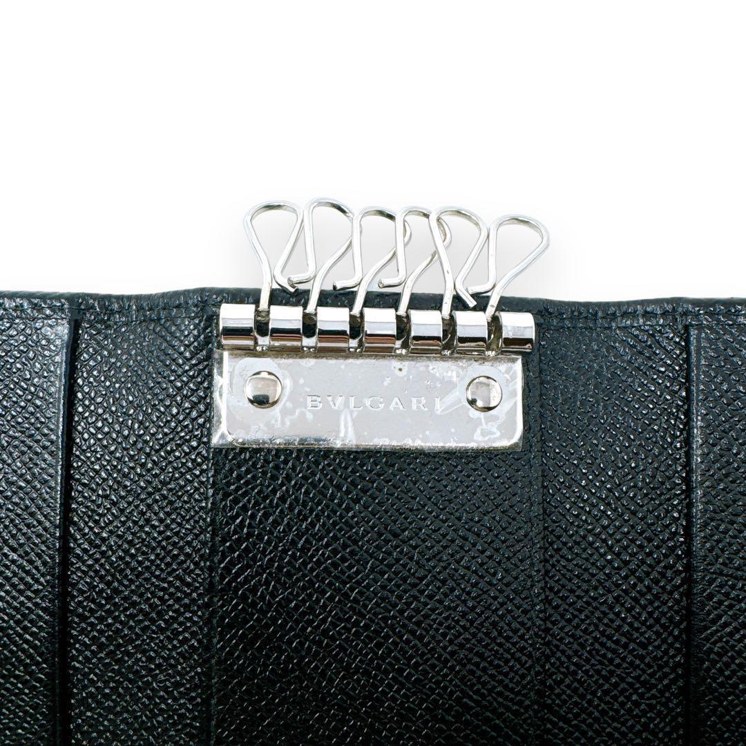 ブルガリ マン キーケース 282234 レザー ブラック 6連フック ブランド