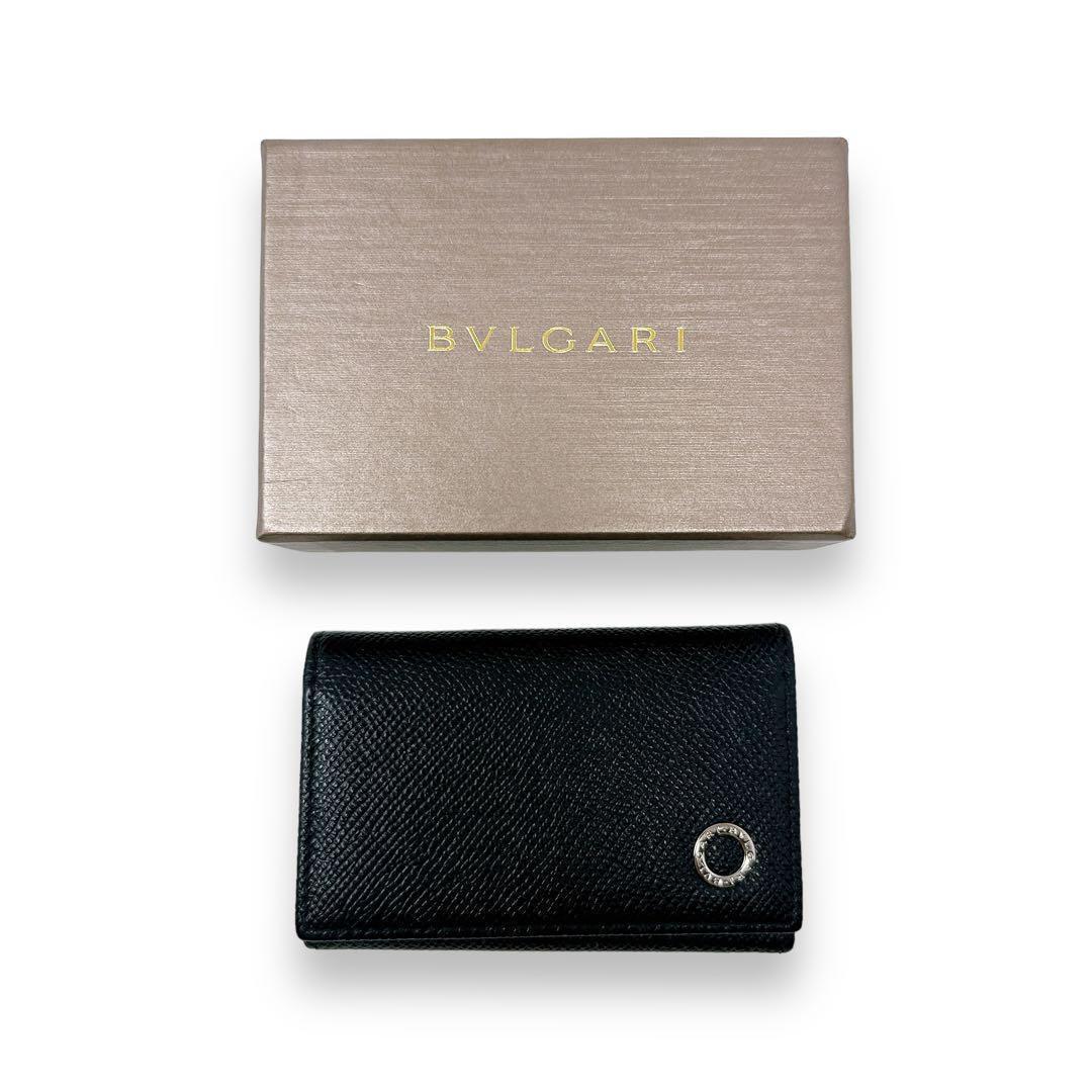 ブルガリ マン キーケース 282234 レザー ブラック 6連フック ブランド