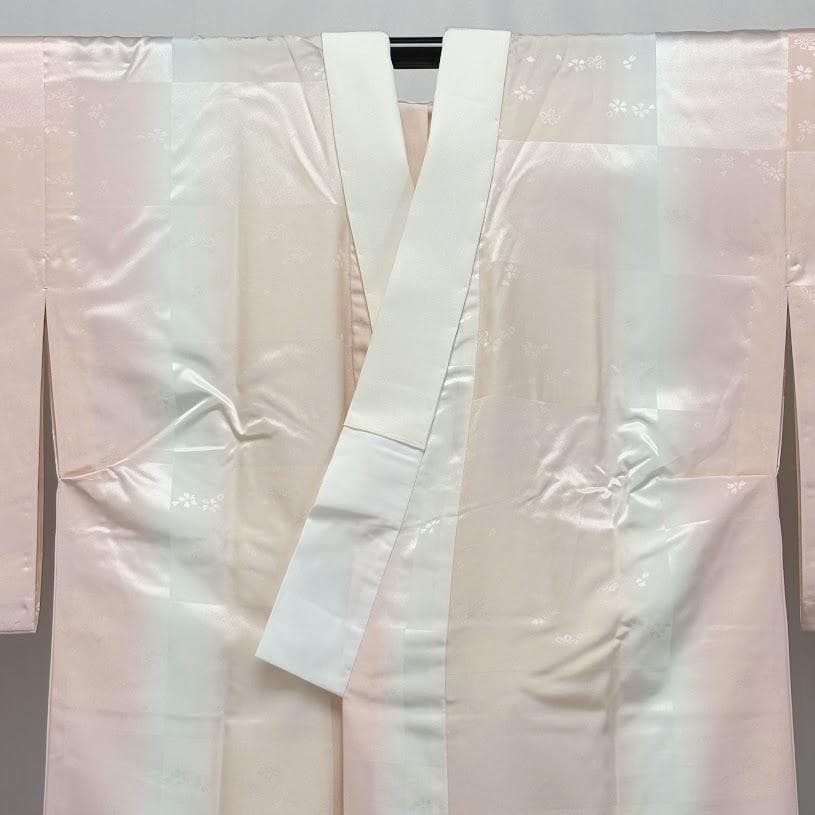 ゆりのはな　創世舎　長襦袢　立体裁断　地紋桜柄　袷　衣紋ぬき　日本製　D402