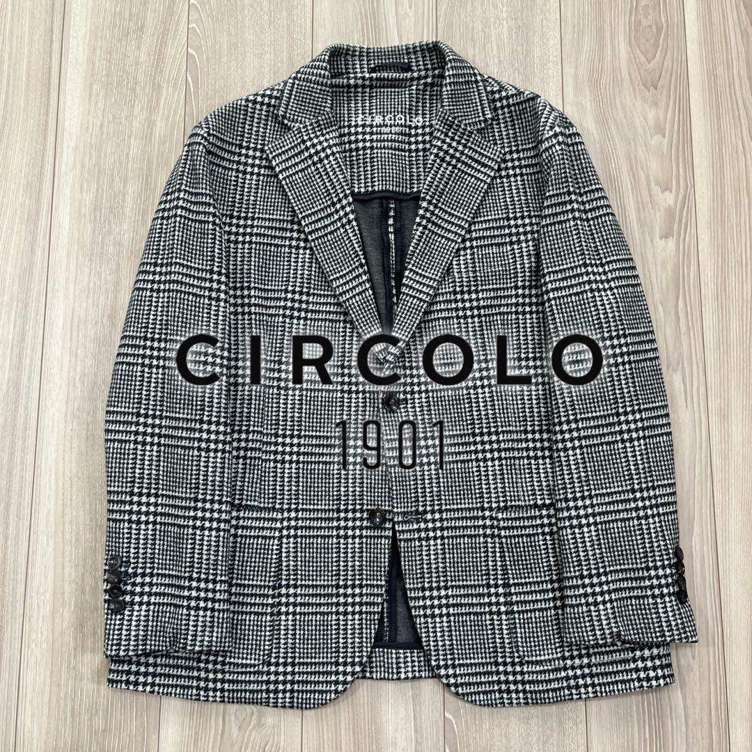 【未使用】CIRCOLO 1901 ジャージー グレンチェック テーラード 52