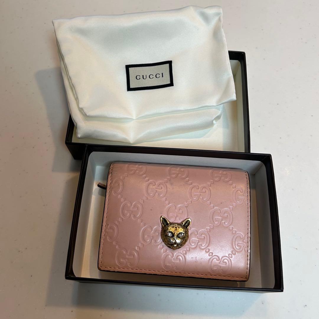 GUCCI ミニ財布 猫モチーフ