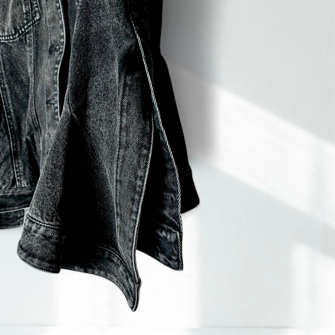 定価14万 3.1 フィリップリム 黒 デニム MA-1 デニム ジャケット M