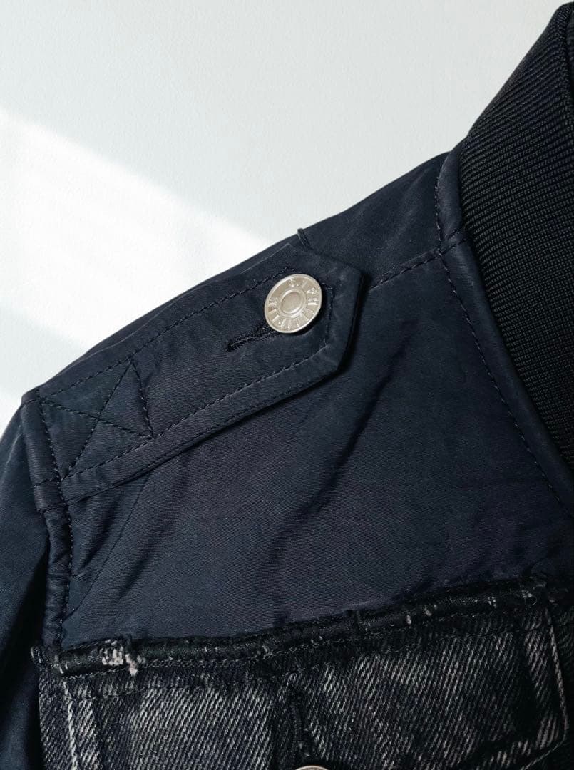 定価14万 3.1 フィリップリム 黒 デニム MA-1 デニム ジャケット M