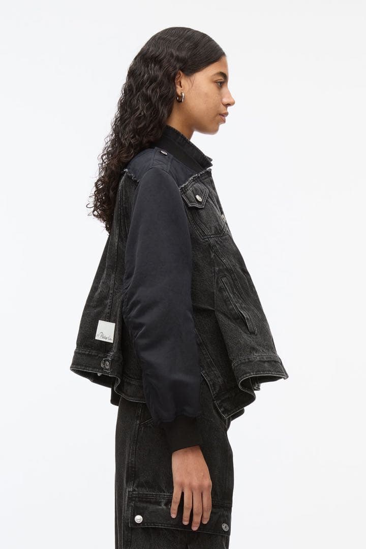 定価14万 3.1 フィリップリム 黒 デニム MA-1 デニム ジャケット M