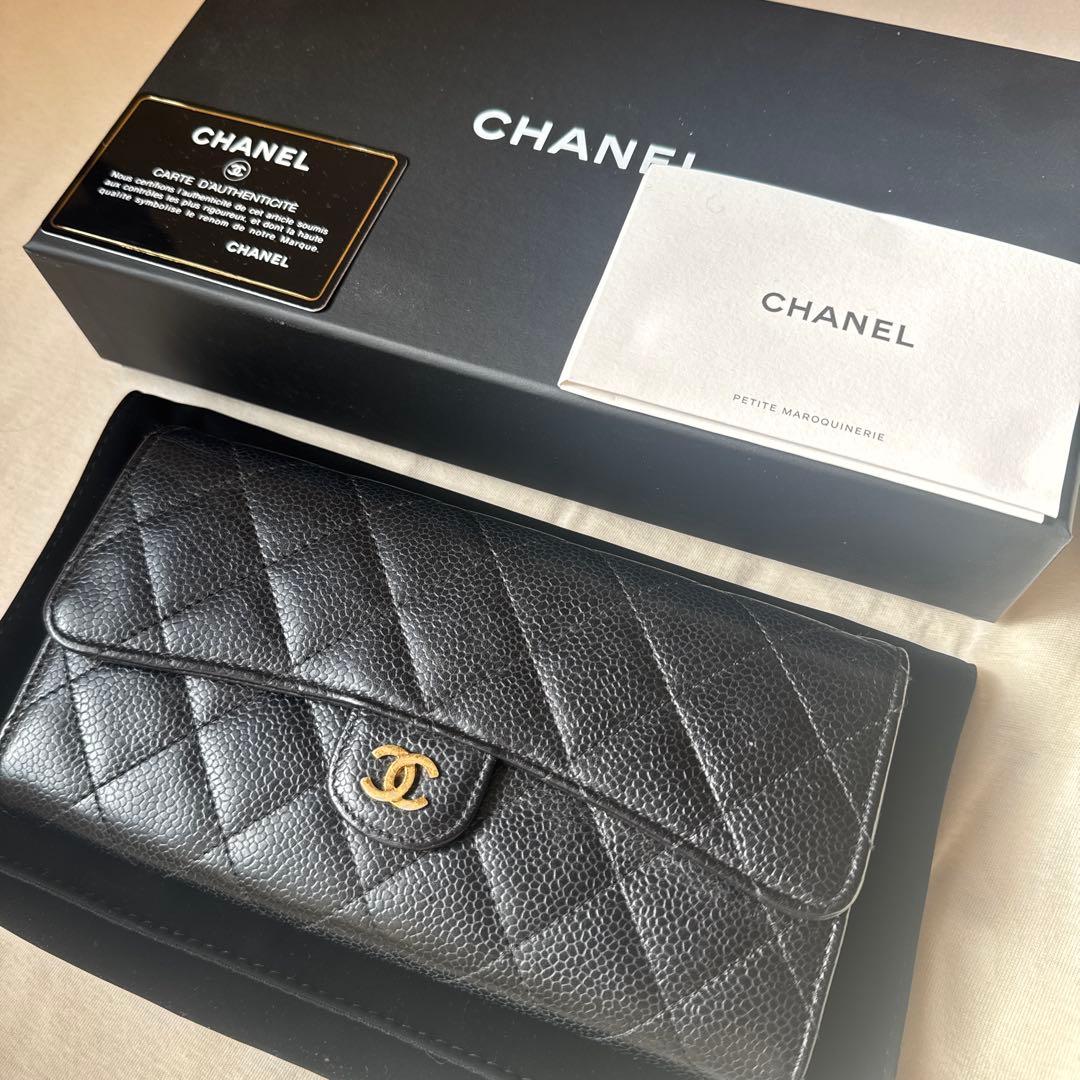 CHANEL 長財布 ブラック キルティング