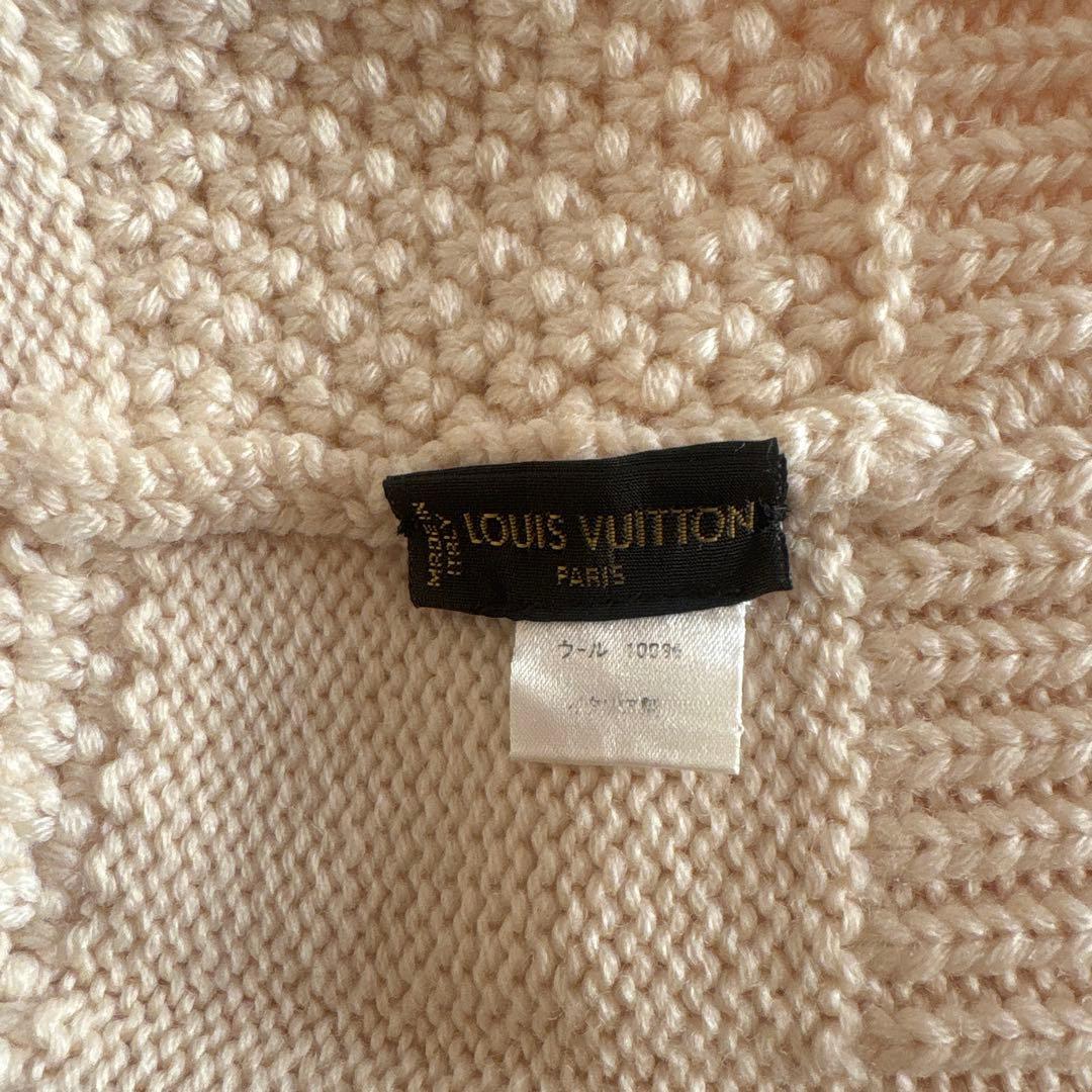 LOUIS VUITTON ダミエ ニットキャップ　レザータグ