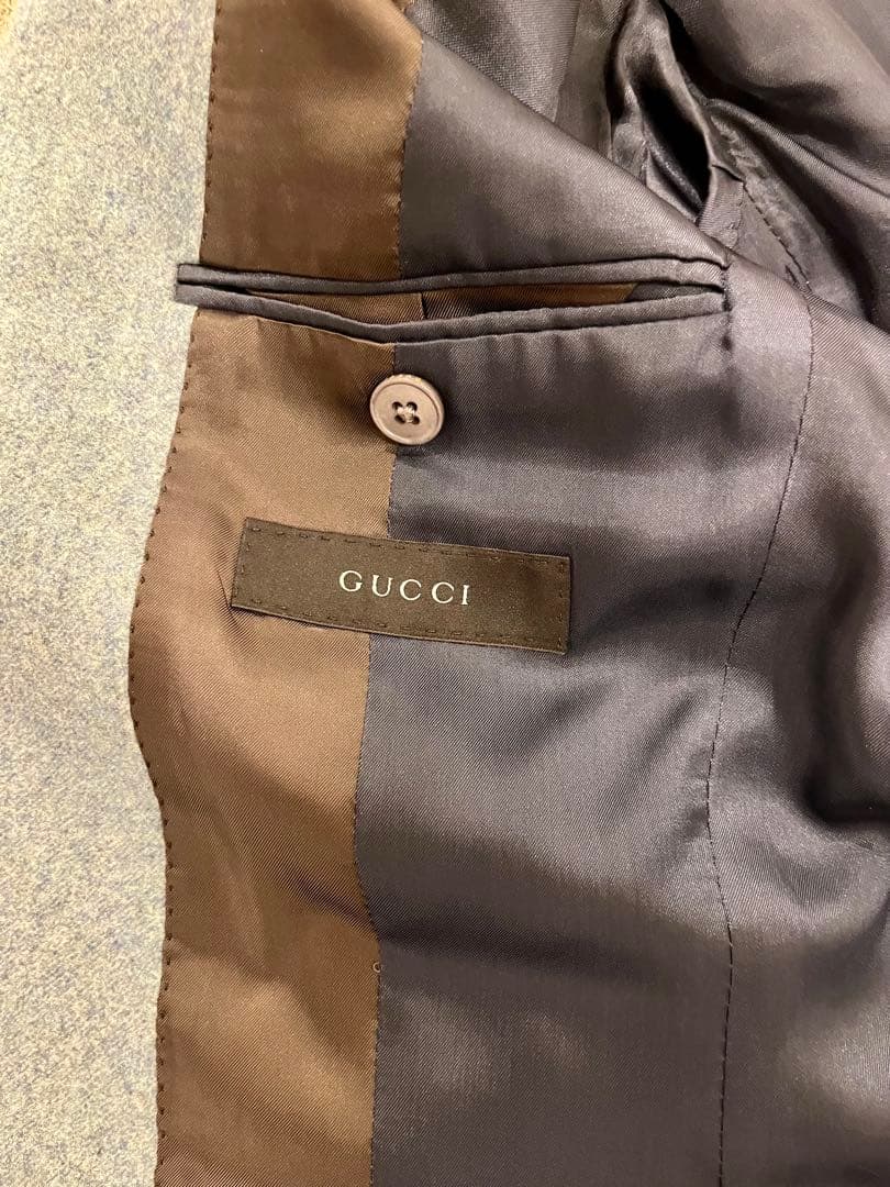 GUCCI グレーグリーンスーツジャケット 42U10