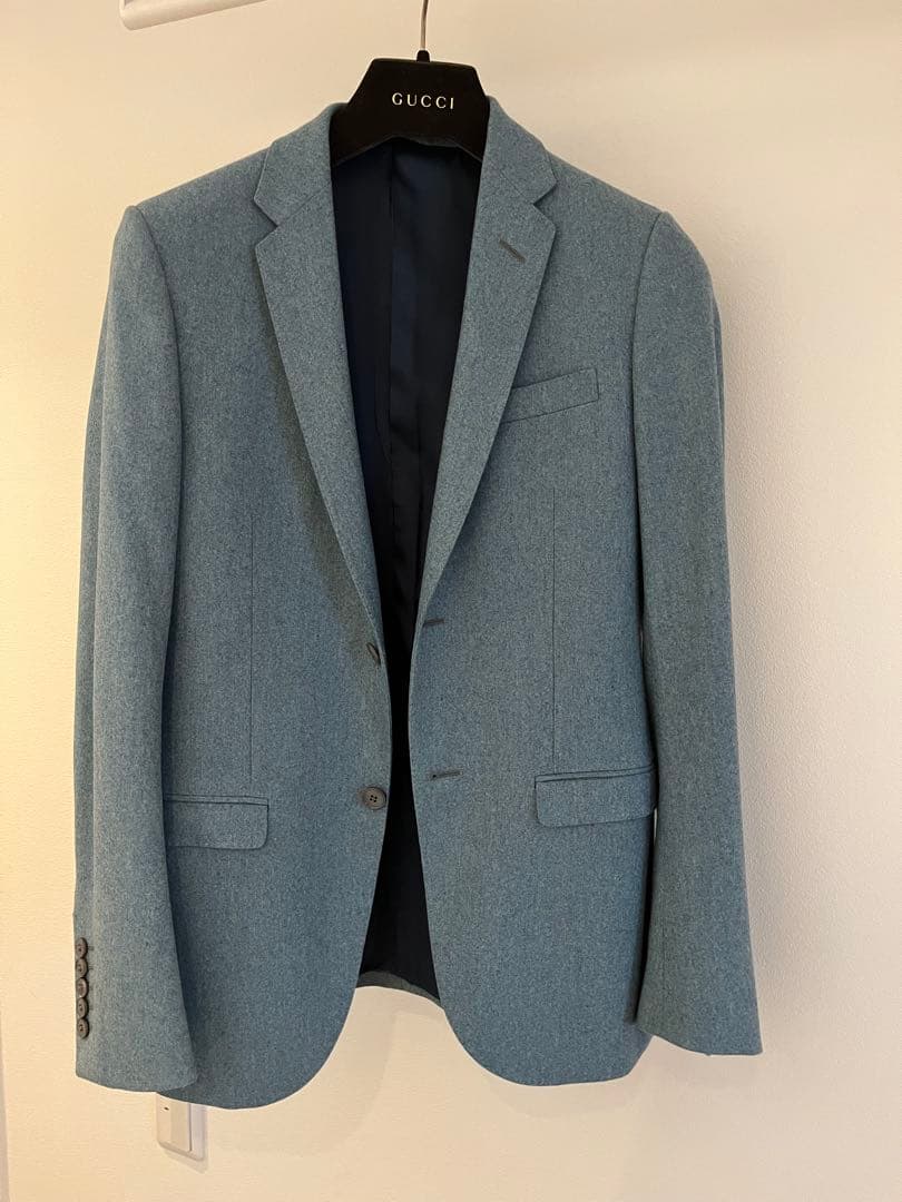 GUCCI グレーグリーンスーツジャケット 42U10