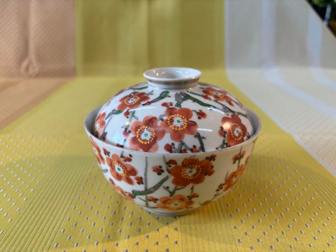 京焼清水焼 梅林の図蓋付き煮物鉢（2個組）