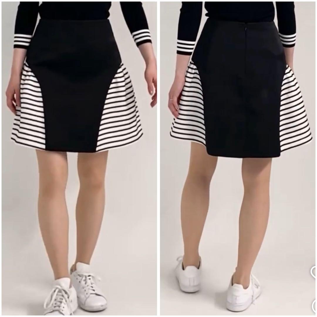 新品 BORDERS at BALCONY ファインボーダーミニスカート 36