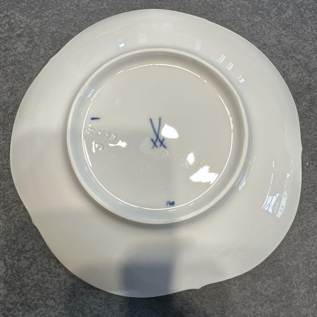 マイセン　ブルーオーキッド　ソーサー　青と白の花柄 プレート