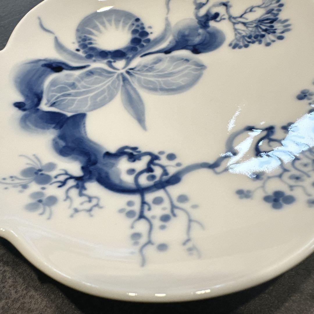 マイセン　ブルーオーキッド　ソーサー　青と白の花柄 プレート