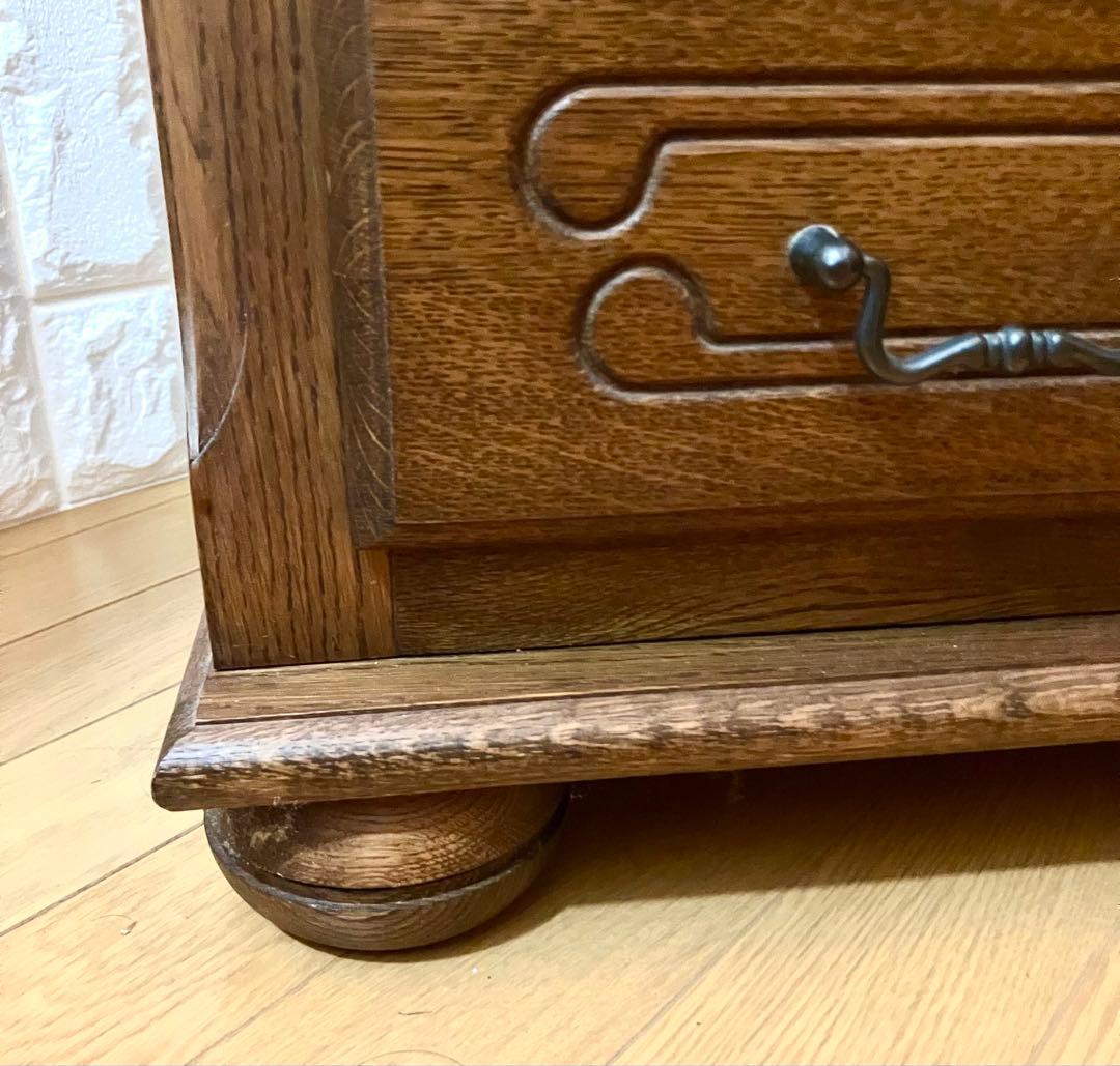 ヴィンテージ 木製4段引き出しチェスト(タンス)