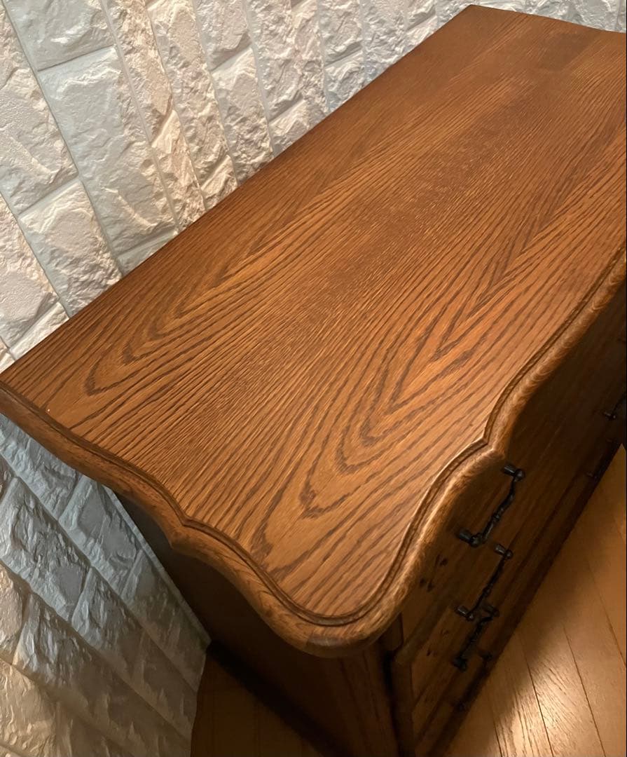 ヴィンテージ 木製4段引き出しチェスト(タンス)